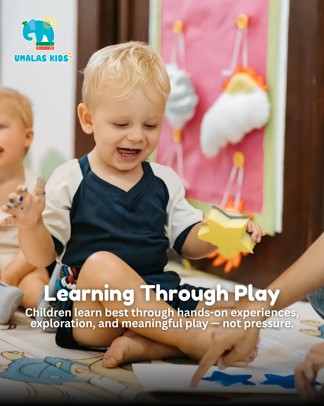 Child learning through play at international preschool in Bali