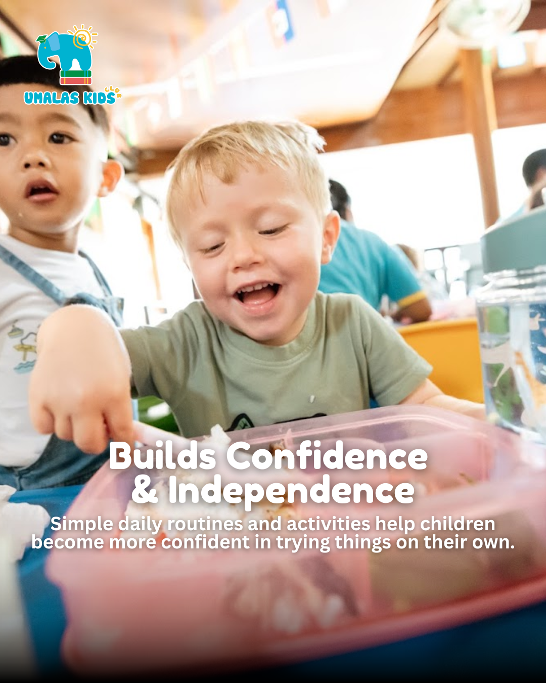 Children building confidence and independence at Bali preschool