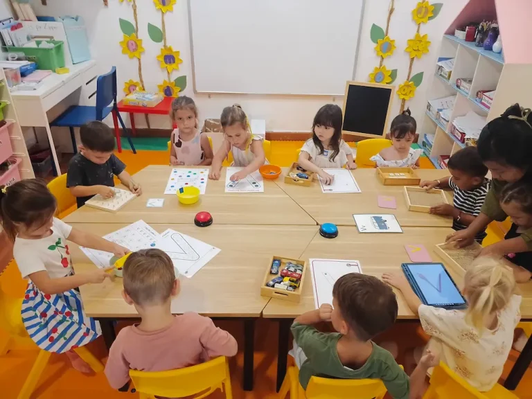 British EYFS curriculum classroom activity at an international preschool in Bali